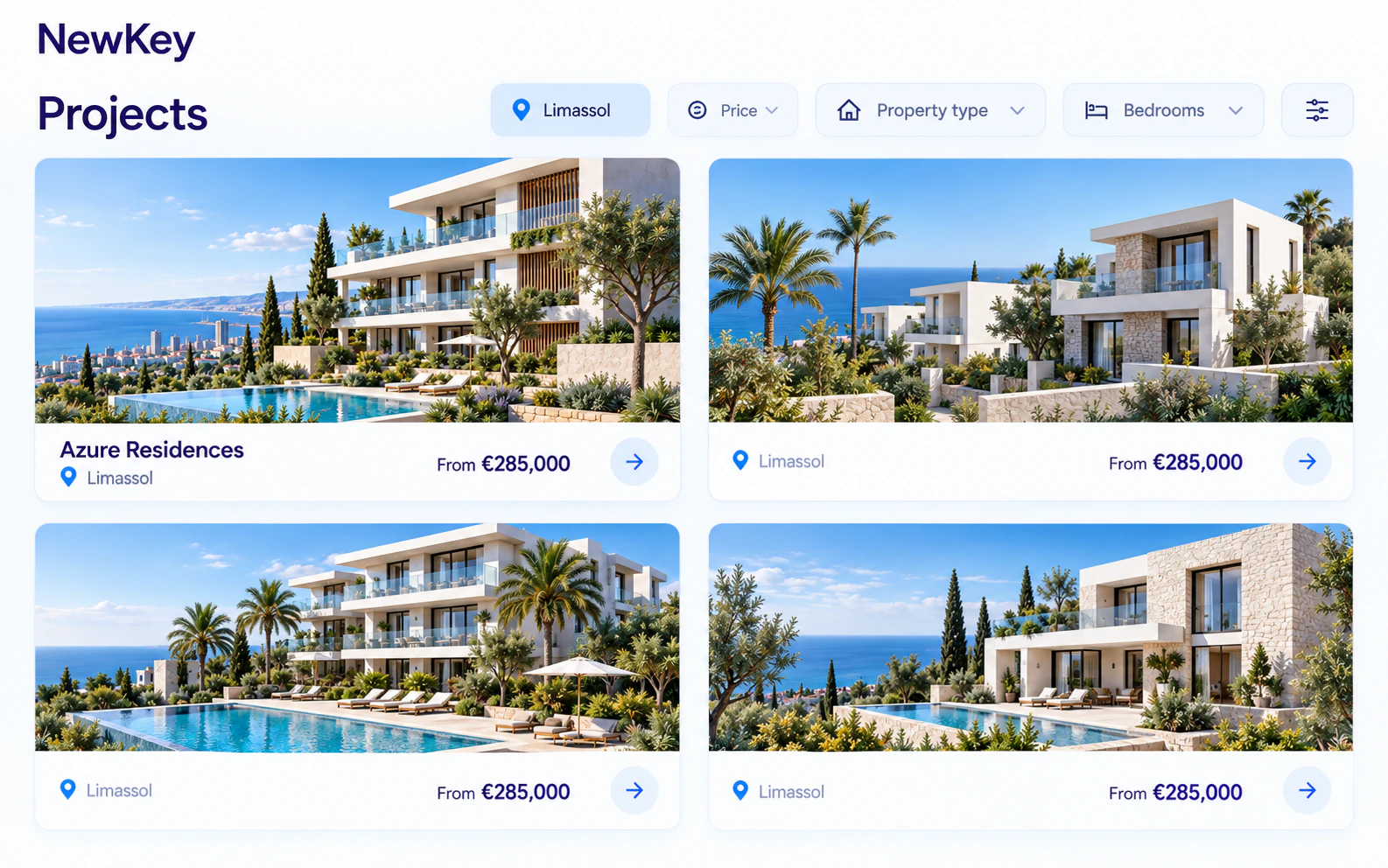 NewKey.cy property projects catalogue